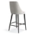 Modern Birch Bar Stool with Soft Seat 3D model small image 4