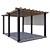 Modern Metal and Wood Gazebo 3D model small image 1