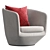 Sleek U Turn Armchair Design 3D model small image 1