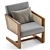 Bellamy Cane Armchair Fabric Wood 3D model small image 2