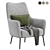 Modern Ripley Armchair: 3 Colors 3D model small image 3