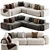 Modern Modular Corner Sofa Set 3D model small image 1