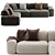 Modern Modular Corner Sofa Set 3D model small image 2