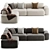 Modern Modular Corner Sofa Set 3D model small image 5