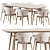 Modern Dining Set with Chair 3D model small image 2