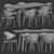 Modern Dining Set with Chair 3D model small image 3