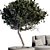 Stylish Outdoor Concrete Sofa with Tree 3D model small image 5