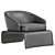 Modern Dark Gray Armchair by Deprimo 3D model small image 2