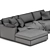 Contemporary Modular Ellington Chaise Sofa 3D model small image 4