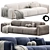 Modern Italian 3-Seater Sofa 3D model small image 1