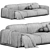 Modern Italian 3-Seater Sofa 3D model small image 5