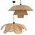 Rattan Petal Chandelier Set 3D model small image 1