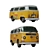 Vintage Volkswagen T2 Bus Model 3D model small image 4