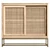 Natural Rattan Sliding Drawer Cabinet 3D model small image 2