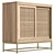 Natural Rattan Sliding Drawer Cabinet 3D model small image 4