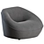 Contemporary Chic Tortello Armchair Set 3D model small image 1