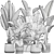 Tropical Plant Set in Concrete Vase 3D model small image 7