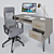 Modern Work Desk Set: Essentials 3D model small image 3