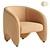 Modular Fabric Armchair YUZU 3D model small image 1