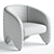 Modular Fabric Armchair YUZU 3D model small image 3