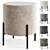 Elegant Modern Gray Pouf Seat 3D model small image 1