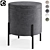 Elegant Modern Gray Pouf Seat 3D model small image 3