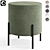 Elegant Modern Gray Pouf Seat 3D model small image 5