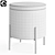 Elegant Modern Gray Pouf Seat 3D model small image 6