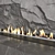 Modern Fireplace Wall Set 55 3D model small image 4