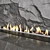 Modern Fireplace Wall Set 55 3D model small image 10