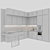 Customizable Modern Kitchen 255 3D model small image 7