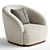 Luxurious CLUB Armchair in Microfiber 3D model small image 2