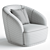 Luxurious CLUB Armchair in Microfiber 3D model small image 3