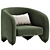 Modern Upholstered Armchair YUZU 3D model small image 2