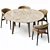 Customizable Leather Chair & Circular Onyx Table 3D model small image 2