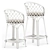 Rattan Criss-Cross Stools Collection 3D model small image 3