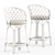 Rattan Criss-Cross Stools Collection 3D model small image 4
