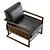 Vintage Black Leather Armchair Model 3D model small image 2