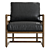 Vintage Black Leather Armchair Model 3D model small image 3