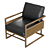 Vintage Black Leather Armchair Model 3D model small image 4