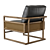 Vintage Black Leather Armchair Model 3D model small image 5