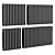 Anthracite 3 Column Horizontal Radiator 3D model small image 2