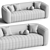 Elegant White Boucle Sofa Model 3D model small image 3