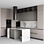 Adjustable Modern Kitchen Design 3D model small image 2