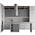 Adjustable Modern Kitchen Design 3D model small image 6