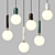 Elegant orb pendant light duo 3D model small image 1