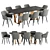 Modern Dining Chair and Table 3D model small image 1