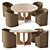 Breton Round Dining Table Set 3D model small image 1