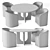 Breton Round Dining Table Set 3D model small image 4