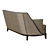 Art Deco Wood Fabric Sofa 3D model small image 3